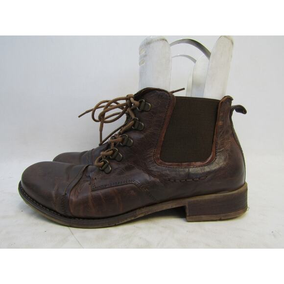 Josef Seibel Womens Size 40 EUR Brown Leather Lace Up Ankle Boots Booties - Picture 1 of 11